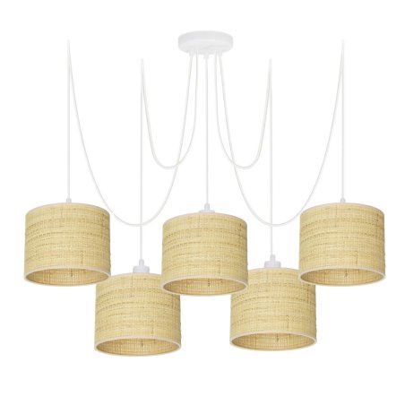 LAMPA WISZĄCA SPIDER ŻYRANDOL RATAN RATTAN BOHO LED ABAŻUR 15 CM / 20 CM / 30 CM