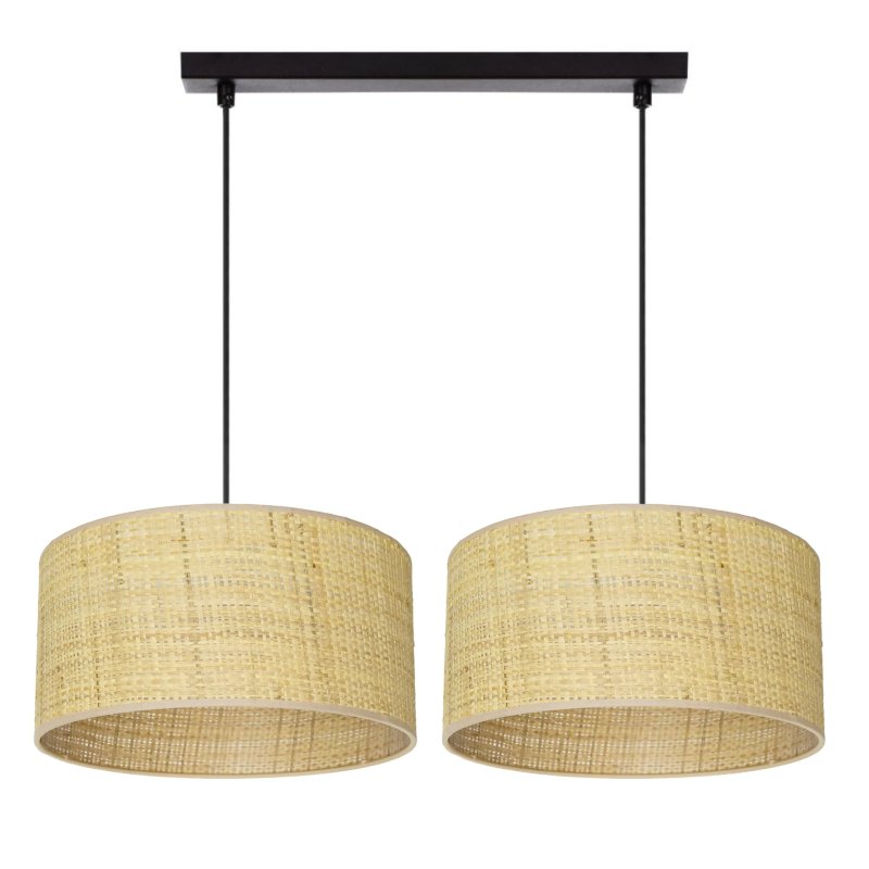 LAMPA WISZĄCA SUFITOWA ABAŻUR RATAN 30CM BOHO