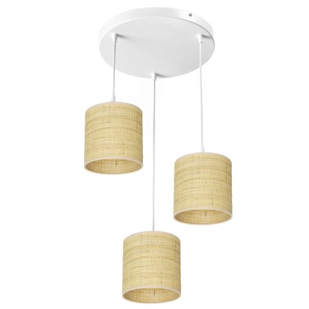 LAMPA WISZĄCA ABAŻUR RATAN NA KOLE LED E27