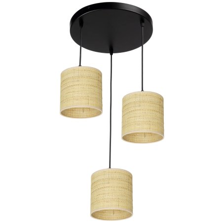 LAMPA WISZĄCA ABAŻUR RATAN NA KOLE LED E27