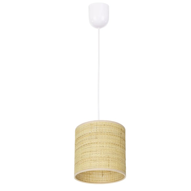 LAMPA WISZĄCA 1PŁ SUFITOWA ABAŻUR RATAN 30CM