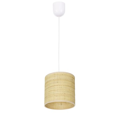 LAMPA WISZĄCA 1PŁ SUFITOWA ABAŻUR RATAN 30CM