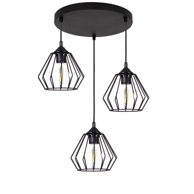 LAMPA SUFITOWA WISZĄCA DIAMENT BLACK LOFT LED E27