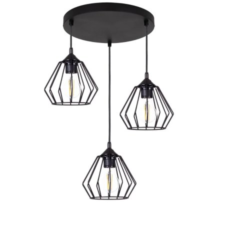 LAMPA SUFITOWA WISZĄCA DIAMENT BLACK LOFT LED E27