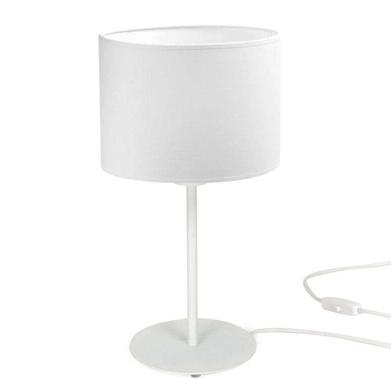 LAMPKA NOCNA STOŁOWA BIURKOWA ABAŻUR WALEC LED E27 CZARNA