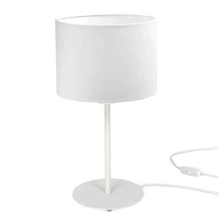 LAMPKA NOCNA STOŁOWA BIURKOWA ABAŻUR WALEC LED E27 CZARNA
