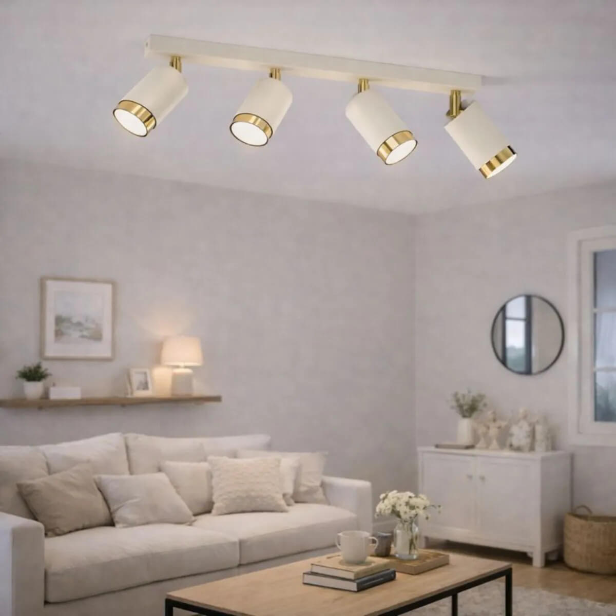 Lampa sufitowa kremowa GU10