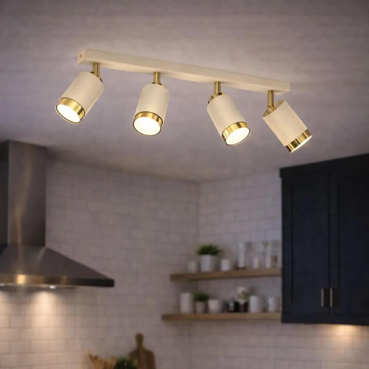 LAMPA SUFITOWA BEŻOWA PLAFON KOŁO TUBY ZŁOTY GU10 LED SPOT BEVEL