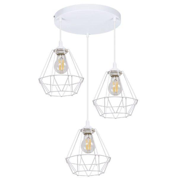 Lampa sufitowa loft białe diamenty